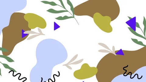 White background with leafy patterns with smooth curves and light colors Video stock 324832860