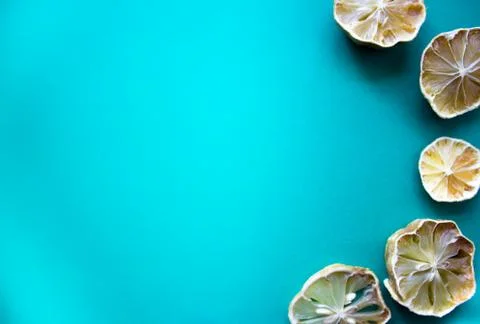 White background with lemon slices Stock Photos