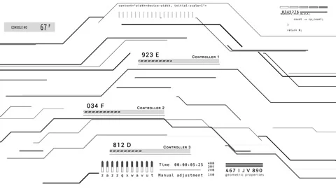 The white background with lines, numbers, and patterns represents an urban Stock Footage 267458074
