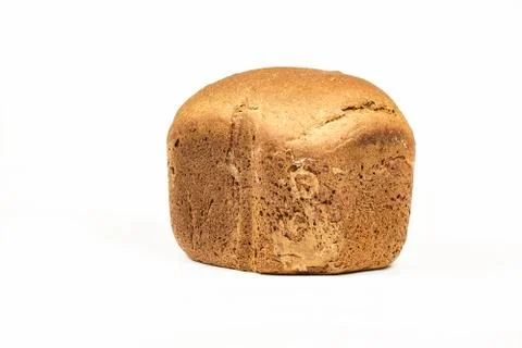 On a white background a loaf of white bread Stock Photos