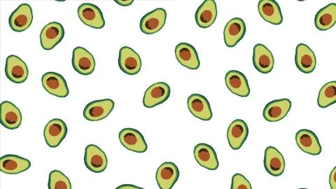 White background with lots of avocado Stock Photos