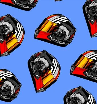 White background machine pattern helmet Stock Illustration