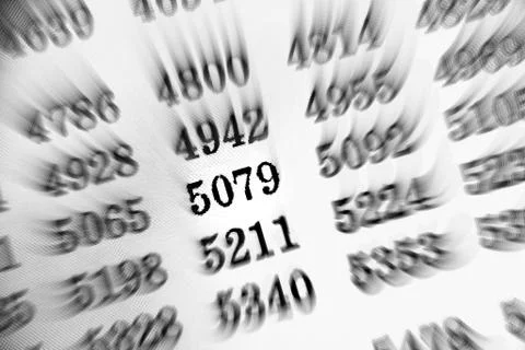 White background with many numbers focus zoom in perspective イラスト素材