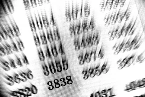 White background with many numbers focus zoom in perspective イラスト素材