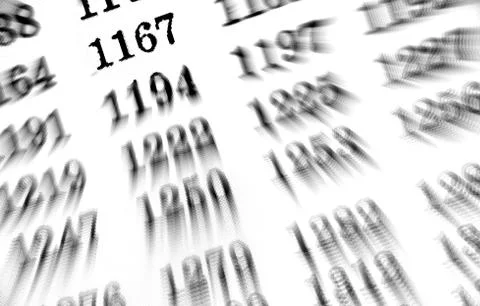 White background with many numbers focus zoom in perspective イラスト素材