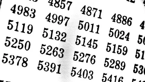 White background with many numbers in perspective Stock Illustration