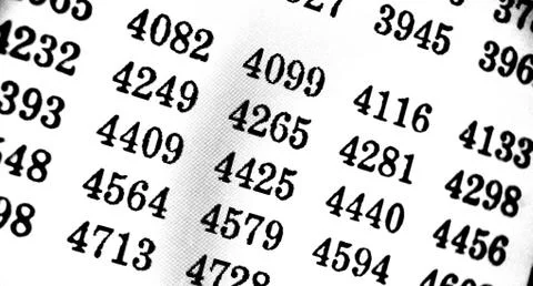 White background with many numbers in perspective Stock Illustration