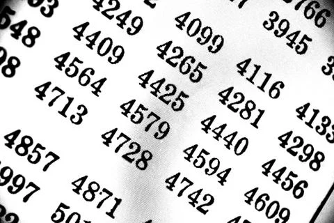 White background with many numbers in perspective Stock Illustration
