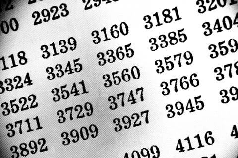 White background with many numbers in perspective Stock Illustration