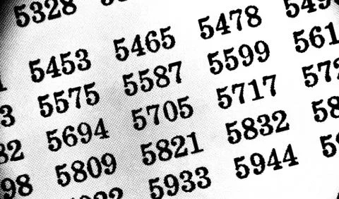 White background with many numbers in perspective Stock Illustration