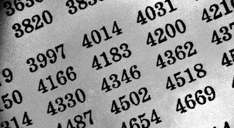 White background with many numbers in perspective Stock Illustration