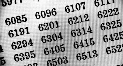 White background with many numbers in perspective Stock Illustration