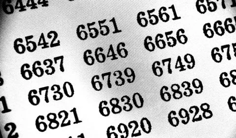 White background with many numbers in perspective Stock Illustration