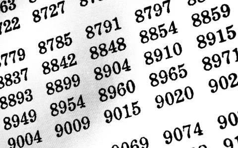 White background with many numbers in perspective Stock Illustration