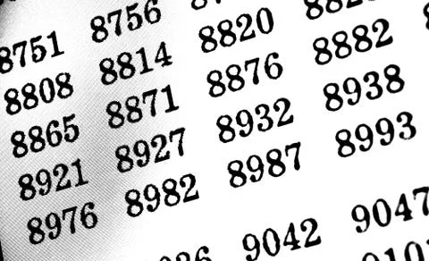 White background with many numbers in perspective Stock Illustration