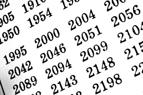 White background with many numbers in perspective Stock Illustration