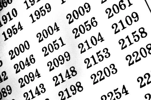 White background with many numbers in perspective Stock Illustration