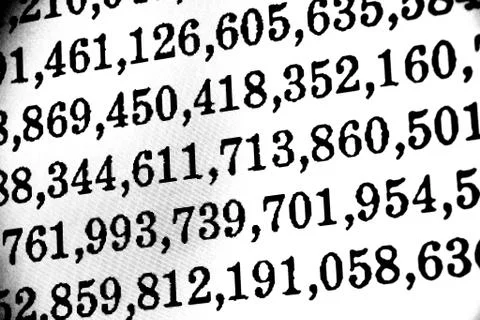 White background with many numbers in perspective イラスト素材