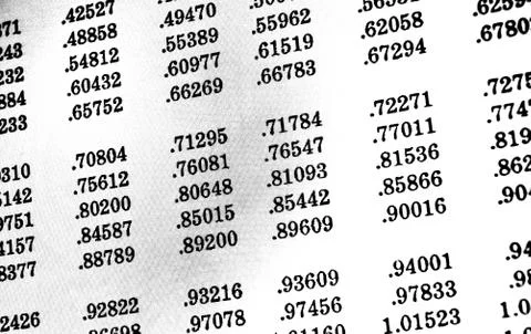 White background with many numbers in perspective Stock Illustration
