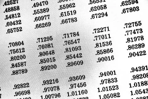 White background with many numbers in perspective Stock Illustration