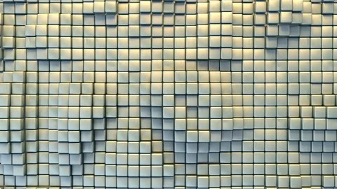 White background with metallic cubes 3D render seamless loop animation Stock Footage 127371748