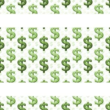 White Background with Money Pattern Borders White background with dollar s... Stock Photos