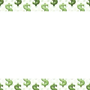 White Background with Money Pattern Borders White background with dollar s... Stock Photos