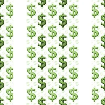 White Background with Money Pattern Borders White background with dollar s... Stock Photos