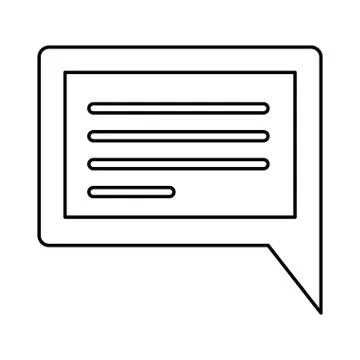 White background with monochrome silhouette rectangular dialogue in closeup Ilustración de archivo