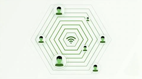 White background. Motion.A bright light background with a Wi-Fi icon where user Stock-Illustration