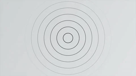 White background. Motion.Blurry black thin circles made in computer graphics. 库存插图
