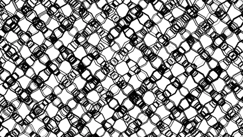 On a white background, a moving pattern of black hexagons. Animate a geometric Stock Footage 280002302