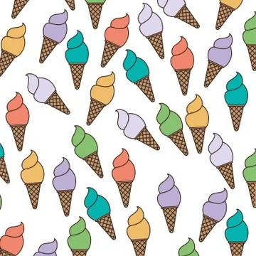 White background with pattern of ice cream cones 스톡 일러스트