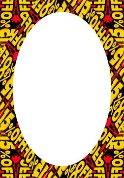White Background with Patterned Rounded Borders White circle frame backgro... Foto stock