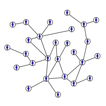 White background people in a circle Stock Illustration