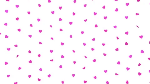White background with pink hearts. 3D animation of festive background. Stock Footage 302155877