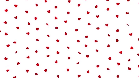 White background with red hearts. 3D animation of festive background. Stock Footage 302977376