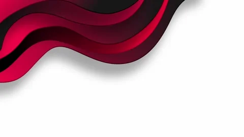 White background with red layered waves on top corner abstract Stock Footage 327944906
