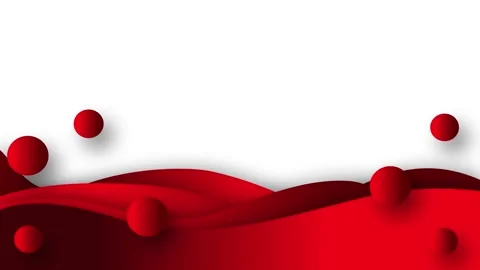 White background, red spheres, curved red shapes. Stock Footage 284166175