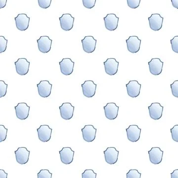 White background with repeating blue security shields pattern イラスト素材