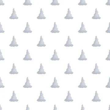 White background with repeating grey cloud patterns イラスト素材