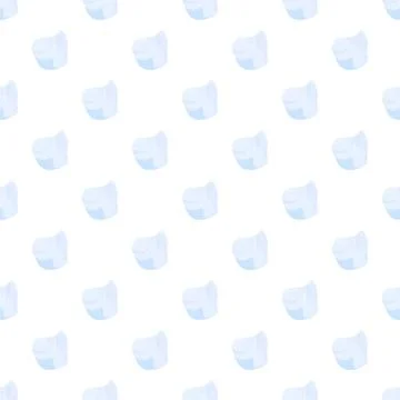 White background with repeating light blue abstract shapes pattern Stock Illustration