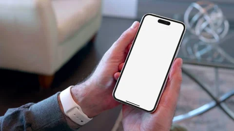 White Background Screen Computer Media Mock-up Apple Phone Stock Footage 211081211