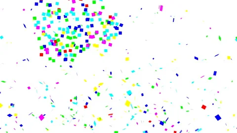 White background with set of nice multicolored confetti popping out Stock Footage 294946633