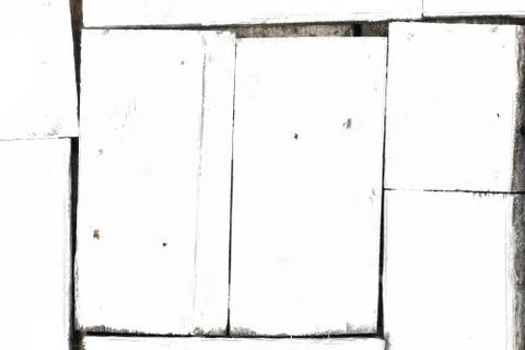 White background of small white plank boards of different sizes in form of Stock Photos