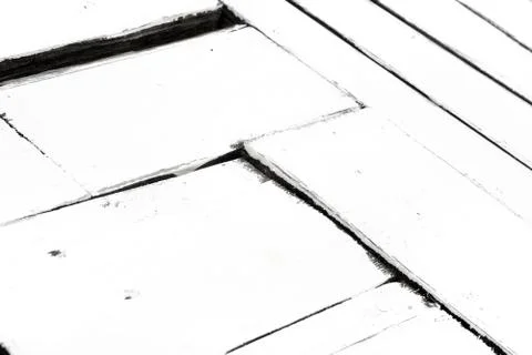 White background of small white plank boards of different sizes in form of Foto stock