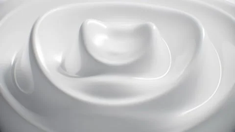 White Background Smoothly Waves milk cream Flowing animation Stock Footage 148261303