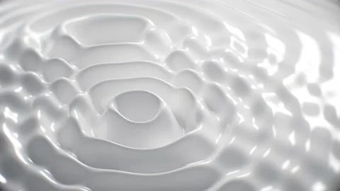 White Background Smoothly Waves milk cream Flowing animatin Stock Footage 148264715