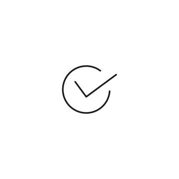 A white background with a square containing a check mark Stock Illustration