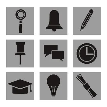 White background with square frame monochrome with icons academic knowledge イラスト素材